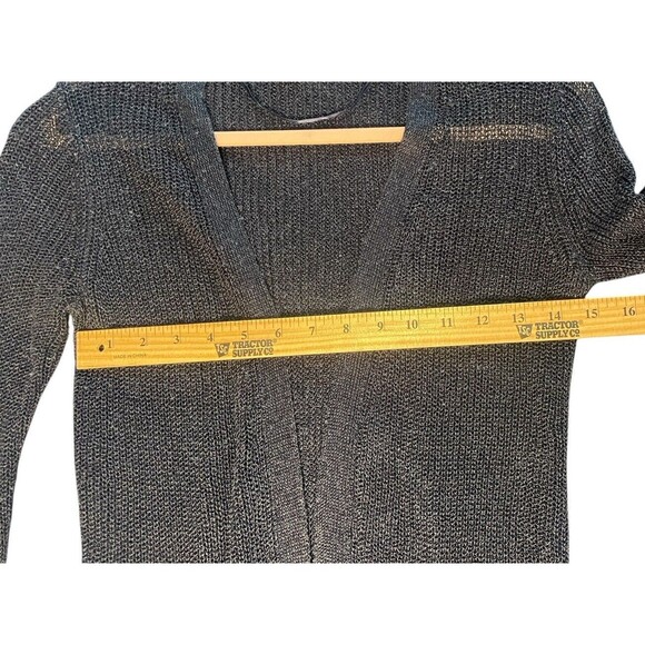 Ines de la Fressange Uniqlo Cardigan Open Knit Linen Sweater Navy Blue Womens‎ S - Picture 8 of 10
